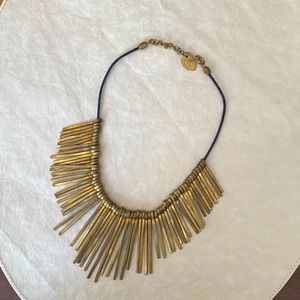 Brass spike collar necklace